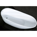 Aqua Eden 68-Inch Acrylic Oval Single Slipper Freestanding Tub with Drain