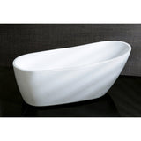 Aqua Eden 68-Inch Acrylic Oval Single Slipper Freestanding Tub with Drain