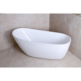 Aqua Eden 68-Inch Acrylic Oval Single Slipper Freestanding Tub with Drain