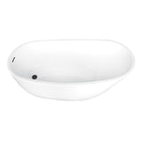 Aqua Eden 68-Inch Acrylic Oval Single Slipper Freestanding Tub with Drain