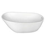 Aqua Eden 68-Inch Acrylic Oval Single Slipper Freestanding Tub with Drain