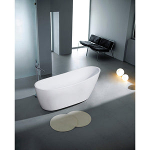 Aqua Eden 72-Inch Acrylic Oval Single Slipper Freestanding Tub with Drain