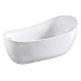 Aqua Eden 70-Inch Acrylic Oval Single Slipper Freestanding Tub with Drain