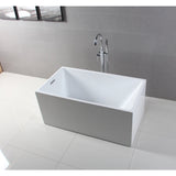 Aqua Eden 51-Inch Acrylic Rectangular Double Ended Freestanding Tub with Drain