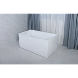 Aqua Eden 51-Inch Acrylic Rectangular Double Ended Freestanding Tub with Drain