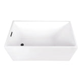 Aqua Eden 51-Inch Acrylic Rectangular Double Ended Freestanding Tub with Drain