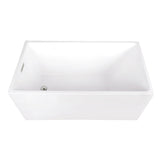 Aqua Eden 51-Inch Acrylic Rectangular Double Ended Freestanding Tub with Drain