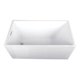 Aqua Eden 51-Inch Acrylic Rectangular Double Ended Freestanding Tub with Drain