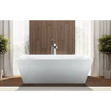 Aqua Eden 53-Inch Acrylic Rectangular Double Ended Freestanding Tub with Drain