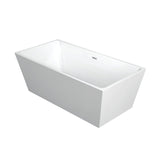 Aqua Eden 53-Inch Acrylic Rectangular Double Ended Freestanding Tub with Drain