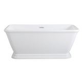 Aqua Eden 60-Inch Acrylic Oval Rectangular Double Ended Pedestal Tub with Drain (No Faucet Drillings)