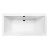 Aqua Eden 66-Inch Acrylic Rectangular Double Ended Freestanding Tub with Overflow/Drain Assembly