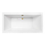 Aqua Eden 66-Inch Acrylic Rectangular Double Ended Freestanding Tub with Overflow/Drain Assembly