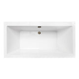 Aqua Eden 66-Inch Acrylic Rectangular Double Ended Freestanding Tub with Overflow/Drain Assembly