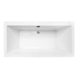 Aqua Eden 66-Inch Acrylic Rectangular Double Ended Freestanding Tub with Overflow/Drain Assembly