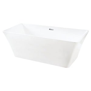 Aqua Eden 67-Inch Acrylic Rectangular Double Ended Freestanding Tub with Drain