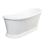 Aqua Eden 67-Inch Acrylic Oval Single Slipper Pedestal Tub with Drain (No Faucet Drillings)