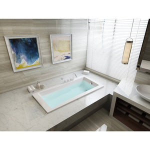 Aqua Eden 59-Inch Acrylic Rectangular Drop-In Tub with Reversible Drain