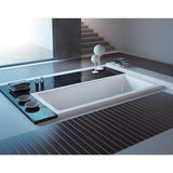 Aqua Eden 59-Inch Acrylic Rectangular Drop-In Tub with Center Drain