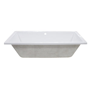 Aqua Eden 59-Inch Acrylic Rectangular Drop-In Tub with Center Drain