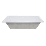 Aqua Eden 59-Inch Acrylic Rectangular Drop-In Tub with Center Drain