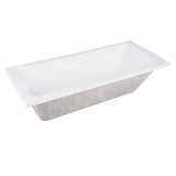 Aqua Eden 59-Inch Acrylic Rectangular Drop-In Tub with Reversible Drain