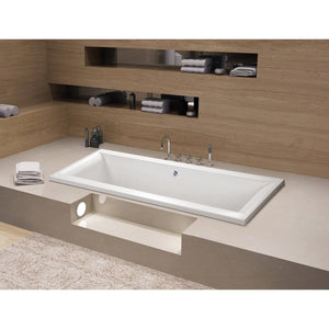 Aqua Eden 67-Inch Acrylic Rectangular Drop-In Tub with Center Drain