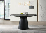 Jasper Ebony Black 5 Piece Round Dining Table Set with Gray Chairs