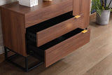 Roscoe Walnut Brown Wood TV Stand Console Table