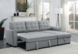 Avery Light Gray Linen Sleeper Sectional Sofa with Reversible Storage Chaise