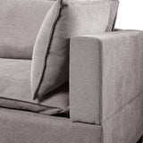 Madison Light Gray Fabric Reversible Sectional Sofa Ottoman