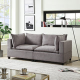 Madison Light Gray Fabric Loveseat