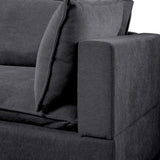 Madison Dark Gray Fabric 7Pc Modular Sectional Sofa with Ottoman and USB Storage Console Table