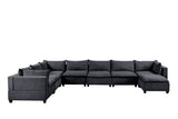 Madison Dark Gray Fabric 8 Piece Modular Sectional Sofa Chaise