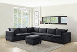 Madison Dark Gray Fabric 7 Piece Modular Sectional Sofa with Ottoman