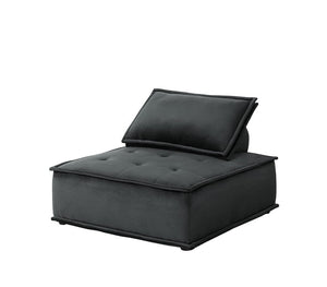 Anna Black Velvet Armless Lounge Chair