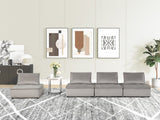 Anna Light Gray Velvet 4 Pc Modular Sofa