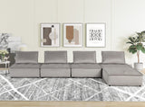 Anna Light Gray Velvet 5 Pc Sectional Sofa