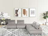 Anna Light Gray Velvet 5 Pc Sectional Sofa Ottoman