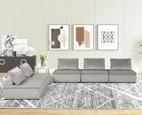 Anna Light Gray Velvet 5 Pc Sectional Sofa