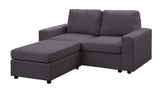 Arroyo Loveseat with Ottoman in Dark Gray Linen