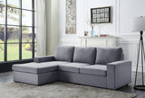 Newlyn Light Gray Linen Reversible Sectional Sofa Chaise