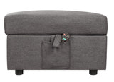 Waylon Gray Linen 7-Seater L-Shape Sectional Sofa with Storage Ottomans and Pockets