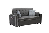 Austin Modern Gray Fabric Sleeper Sofa with 2 USB Charging Ports and 4 Accent Pillows