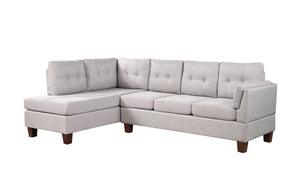 Dalia Light Gray Linen Modern Sectional Sofa with Left Facing Chaise