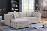 Kristin Light Gray Linen Fabric Reversible Sectional Sofa with Ottoman