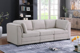 Kristin Light Gray Linen Fabric 3-Seater Modular Sofa