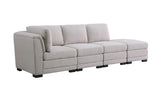 Kristin Light Gray Linen Fabric Reversible Sofa with Ottoman