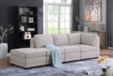 Kristin Light Gray Linen Fabric Reversible Sofa with Ottoman