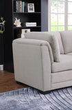 Kristin Light Gray Linen Fabric Reversible Sectional Sofa with Ottoman